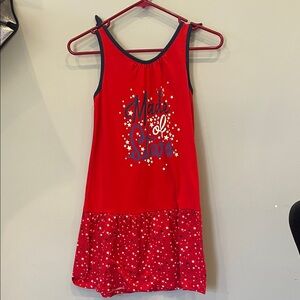 Red Sleeveless Dress with Star Print girls large cat & jack brand